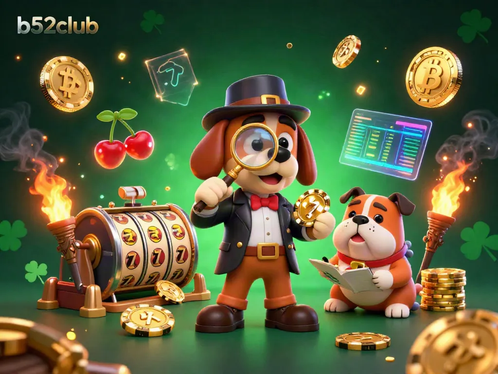 Engage in thrilling gameplay at b52club with vibrant slot elements, detective duo, and a treasure hunt.