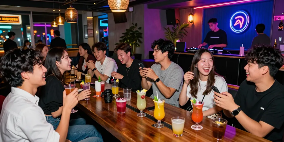하루이야기: 강남 유흥 공간에서 친구들과 즐거운 시간을 보내는 모습