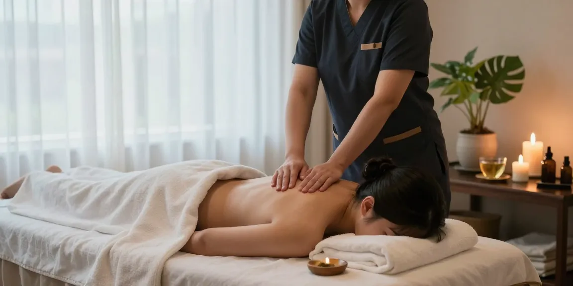 동탄마사지 치료 중인 전문가와 고객의 편안한 스파 환경 모습