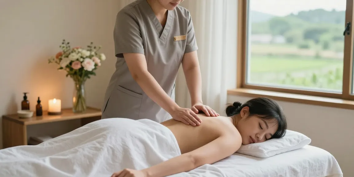 수원출장마사지 in a tranquil setting with a professional therapist providing a rejuvenating experience.