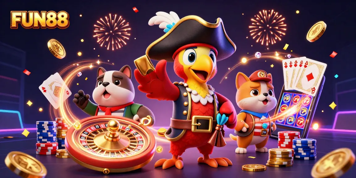 Experience thrilling FUN88 casino action with lively characters and dynamic gaming elements.