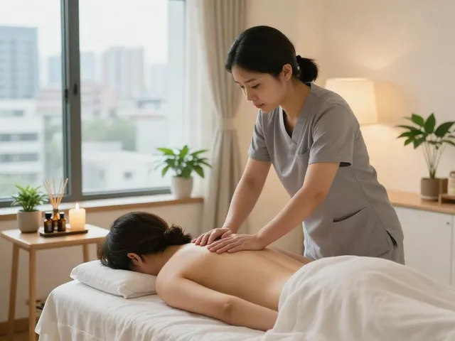 김포출장 마사지 중인 전문 마사지 치료사와 편안한 분위기