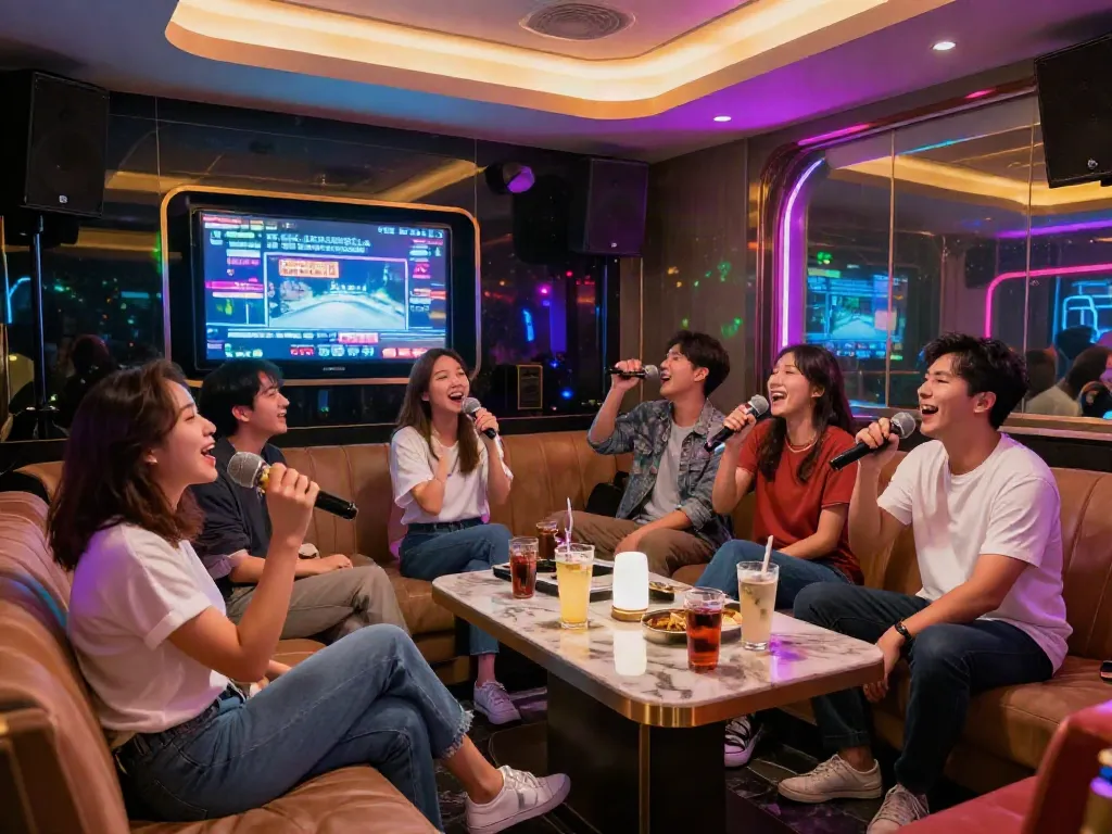 강남 달토에서의 친구들과의 즐거운 가라오케 장면