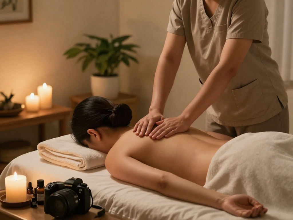 Experience a calming 동작구출장마사지 session in a tranquil home environment.
