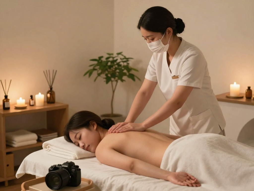 Serene 서울출장안마 service with a professional therapist providing a massage in a calming indoor space.