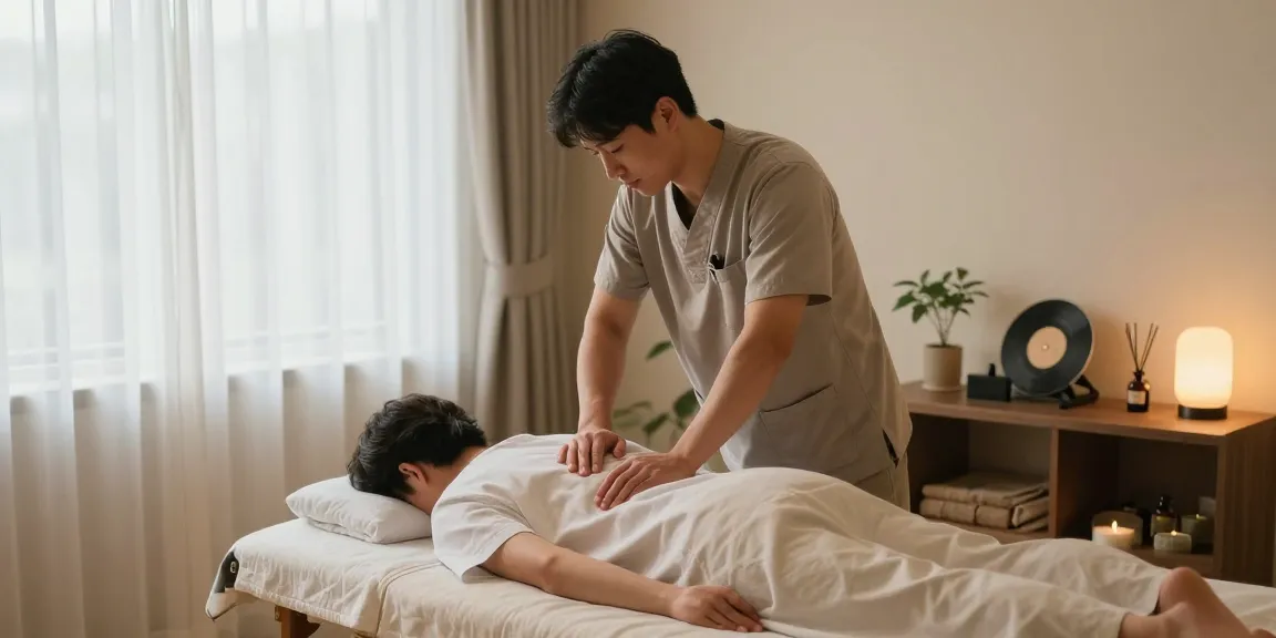 구미마사지 전문 남성 마사지숍의 편안한 분위기와 전문 관리사 모습