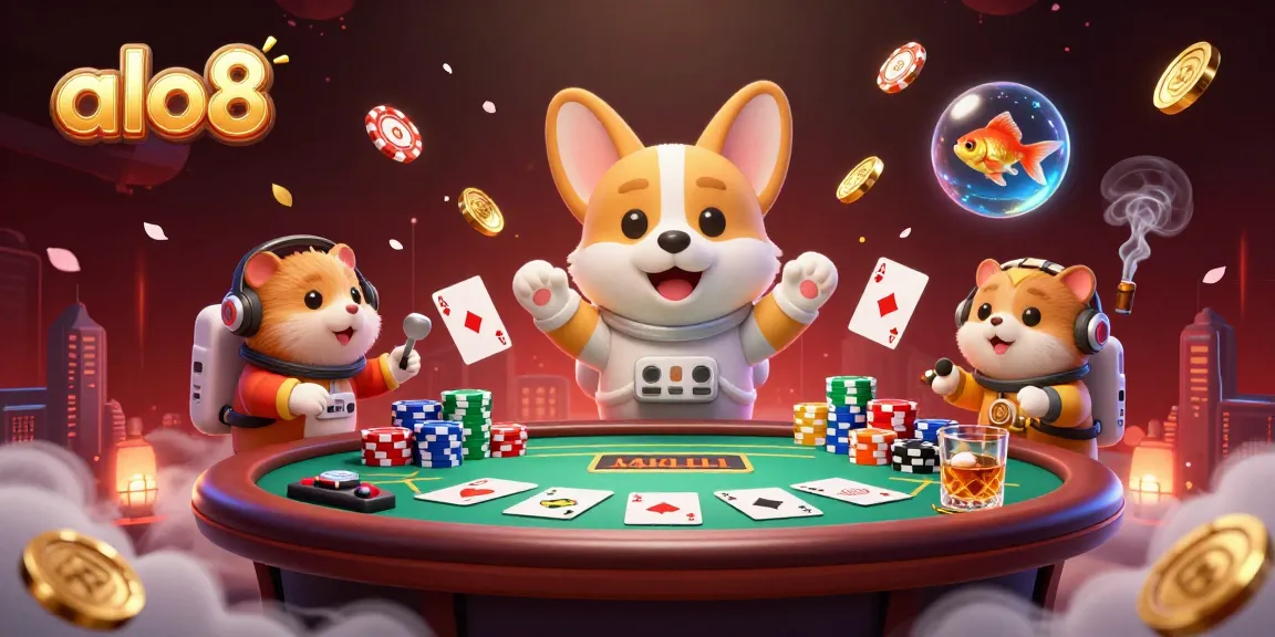 Experience the excitement of alo8 with dynamic 3D gaming visuals featuring a whimsical space-themed scene.