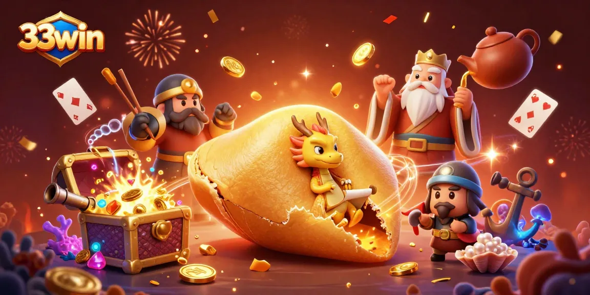 Engage in thrilling gameplay at 33win with golden fortunes and vibrant treasures around